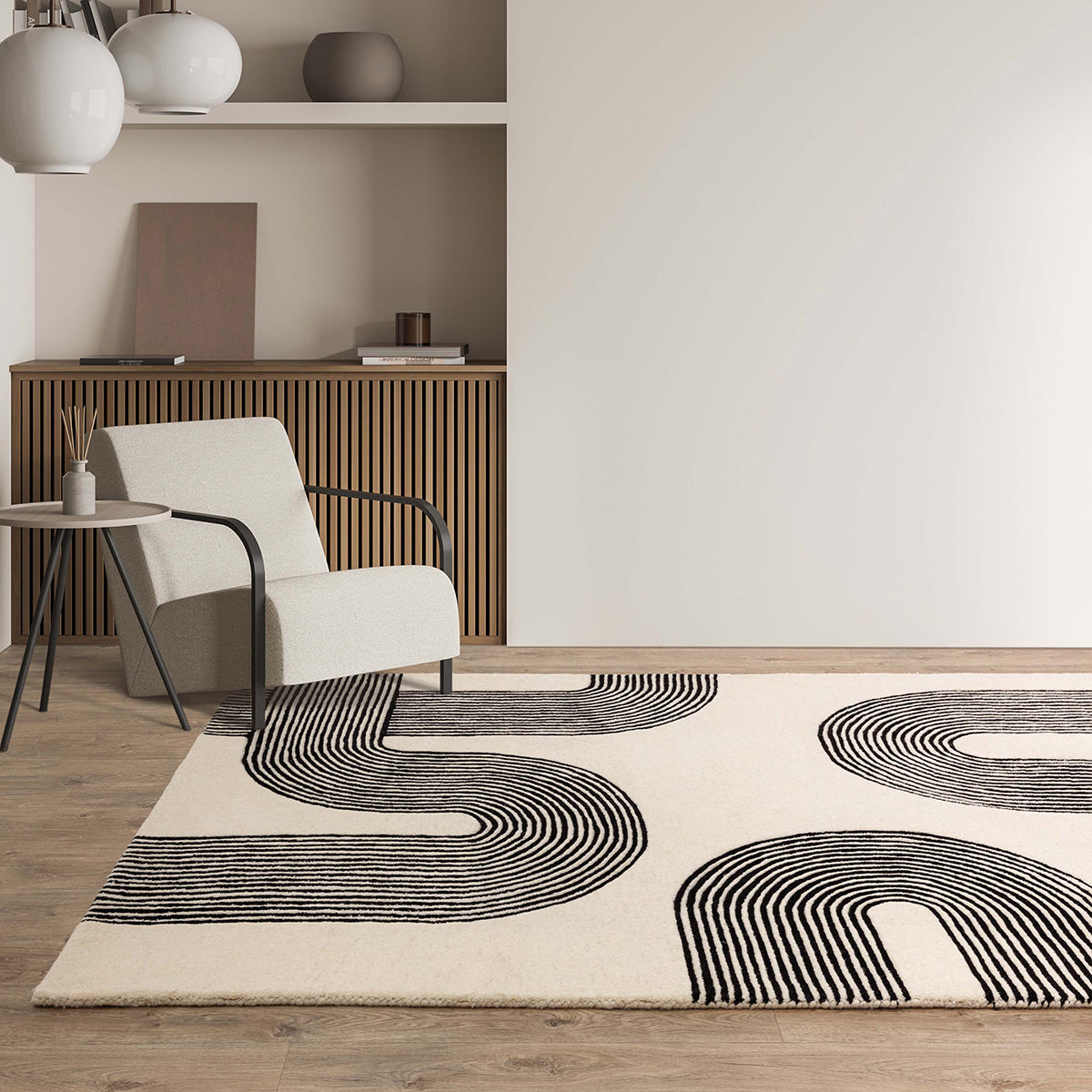 Asiatic Matrix 87 Arches Black Rug