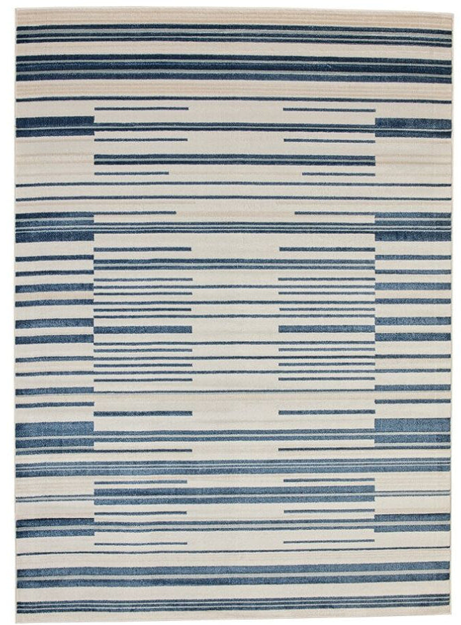 Yomi Navy and Cream Indoor Outdoor Rug | Cheap Rugs Australia
