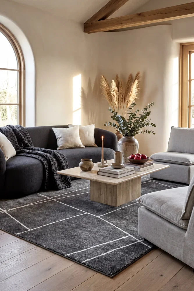 Chester 20 Granite Rug — AI styled visualisation