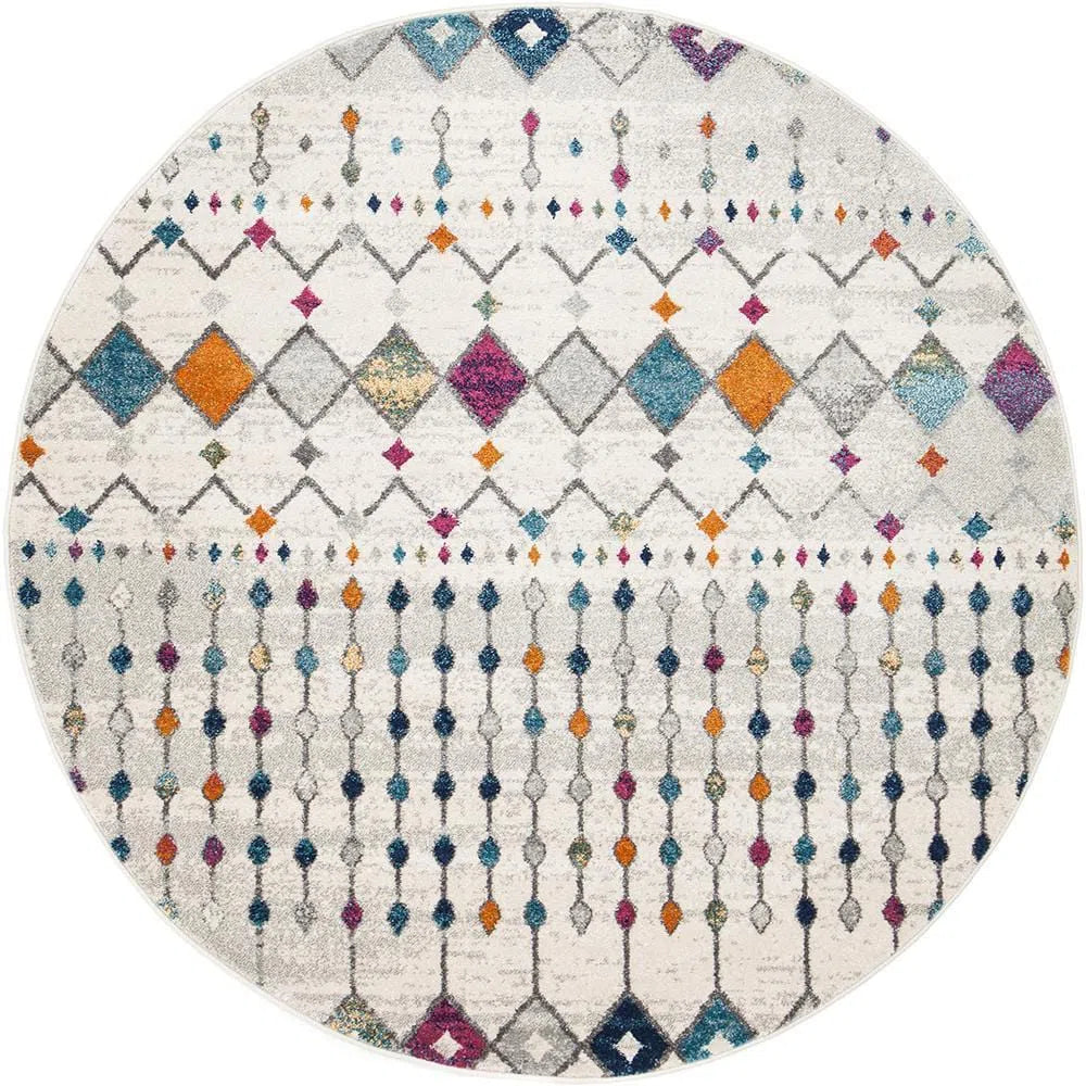 Mirage-Peggy Tribal Morrocan Style Multi Round Rug