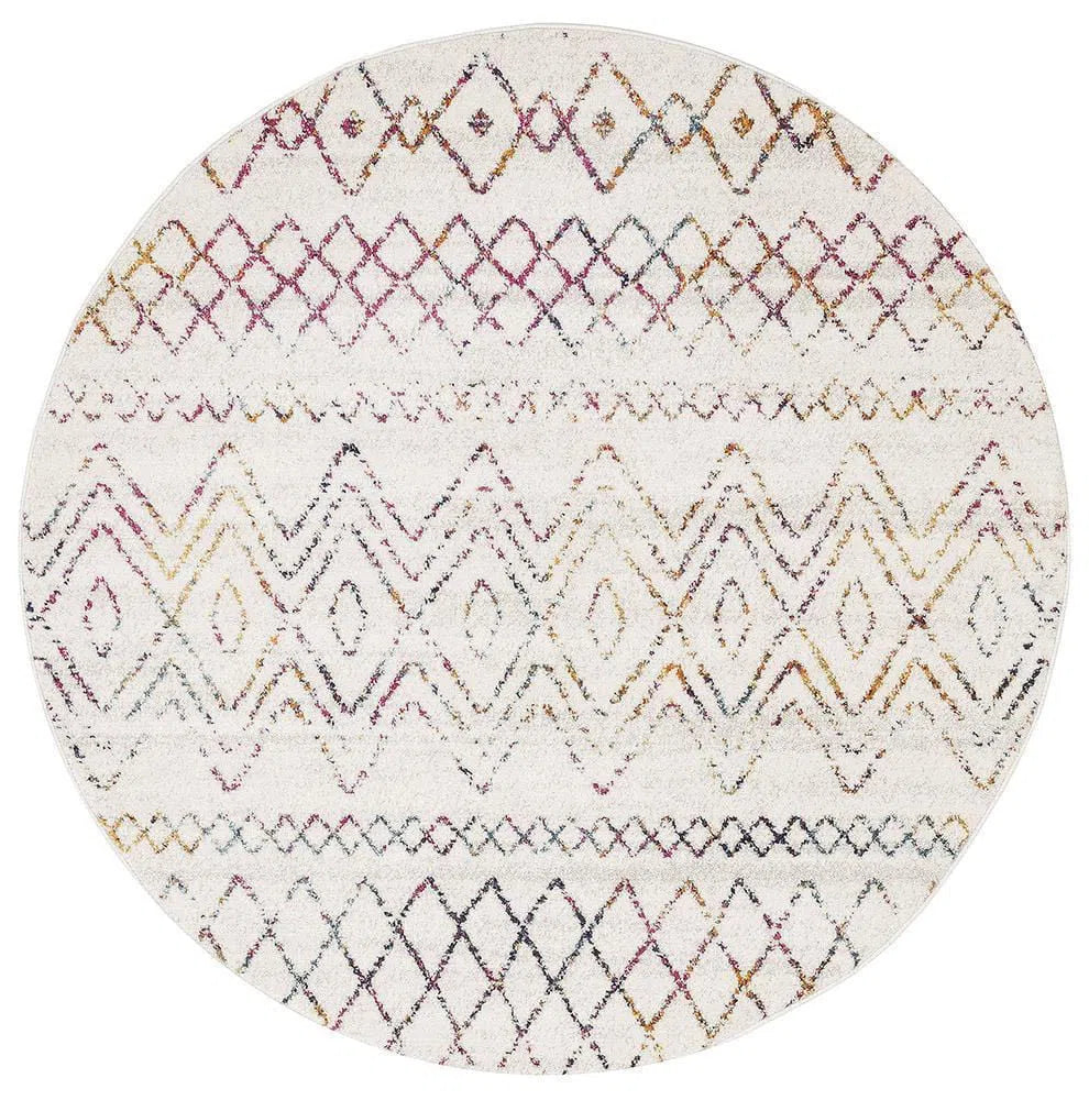 Oasis-Oasis Nadia Multi Rustic Tribal Round Rug