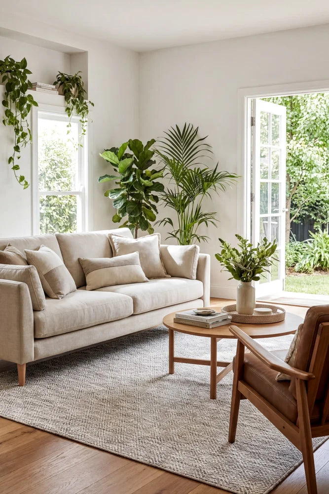 Terrace 5500 Natural Rug — styled outdoor setting