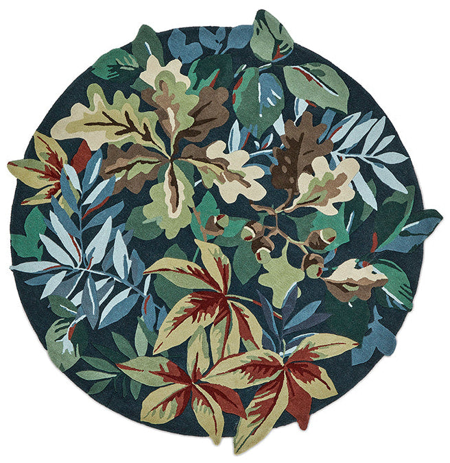 Sanderson Robin's Wood Forest Green Round 146508 Rug