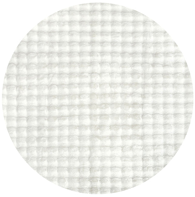 Bubble White Round Machine Washable Rug