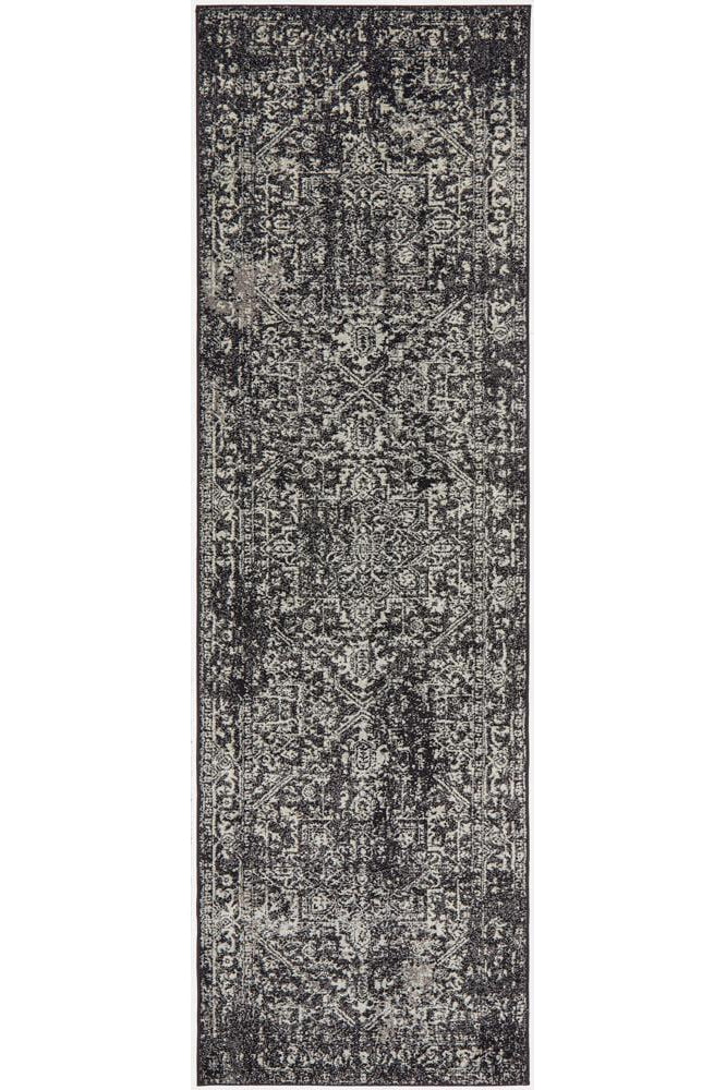 Evoke Scape Charcoal Transitional Runner Rug