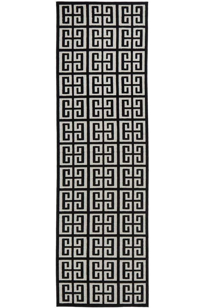 York Brenda Black & Gold Runner Rug