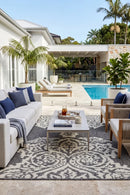 Alaska Indoor Outdoor 05 Brown Cream Rug — AI styled visualisation