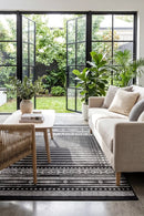 Alaska Indoor Outdoor 09 Dark Grey Rug — styled indoor setting