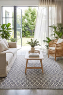 Alaska Indoor Outdoor 26 Grey Rug — styled indoor setting