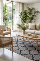 Alaska Indoor Outdoor 68 Grey Rug — styled indoor setting