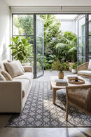 Alaska Indoor Outdoor 92 Grey Rug — styled indoor setting