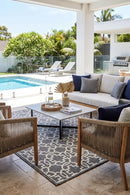 Alaska Indoor Outdoor 08 Brown Cream Rug — AI styled visualisation