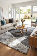 Dahlia 298 Grey Rug — AI styled visualisation