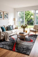 Dahlia 37 Red Rug — AI styled visualisation