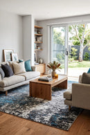 Dahlia 651 Blue Rug — AI styled visualisation