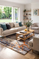 Dahlia 696 Beige Orange Rug — AI styled visualisation