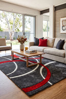Dahlia 798 Red Rug — AI styled visualisation