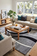 Dahlia 798 Grey Rug — AI styled visualisation