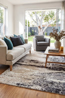 Dahlia 854 Navy Brown Rug — AI styled visualisation