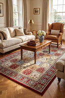 Zeus Red 14 Traditional Rug — AI styled visualisation