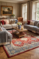 Zeus Red 54 Traditional Rug — AI styled visualisation