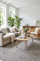 Samba Beige Outdoor Rug — styled indoor setting
