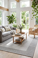 Samba Silver Cream Outdoor Rug — styled indoor setting