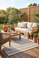 Summer 51 Brown Outdoor Rug — styled outdoor setting