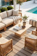 Summer 56 Beige Outdoor Rug — AI styled visualisation