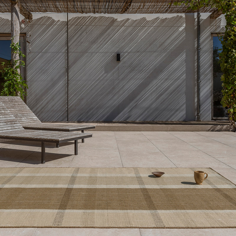 Brink & Campman Zona Cashew Block Stripe 497501 Outdoor Rug