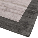 Asiatic Blade Border Charcoal Silver Square Rug