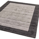 Asiatic Blade Border Charcoal Silver Rug