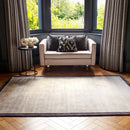 Asiatic Blade Border Putty Charcoal 10 Rug