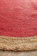 Round Jute Natural Rug Cherry