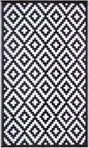 Aztec Black & White Foldable Outdoor Rug