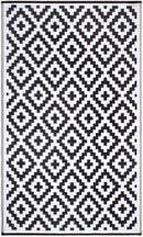 Aztec Black & White Foldable Outdoor Rug