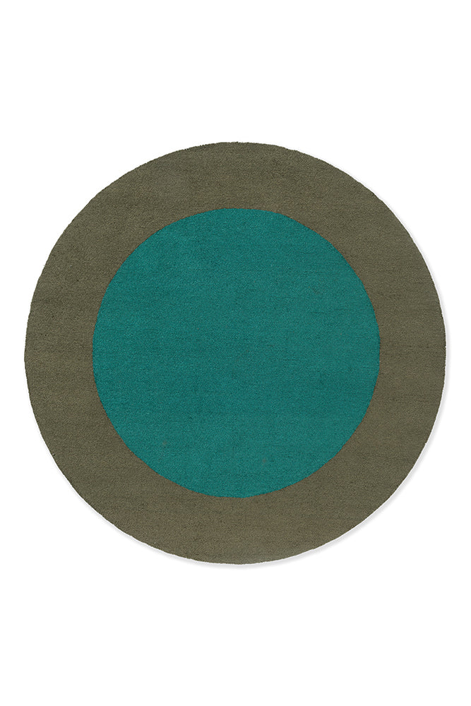 Brink & Campman Habitat Festival Round Aqua 496308 Outdoor Rug