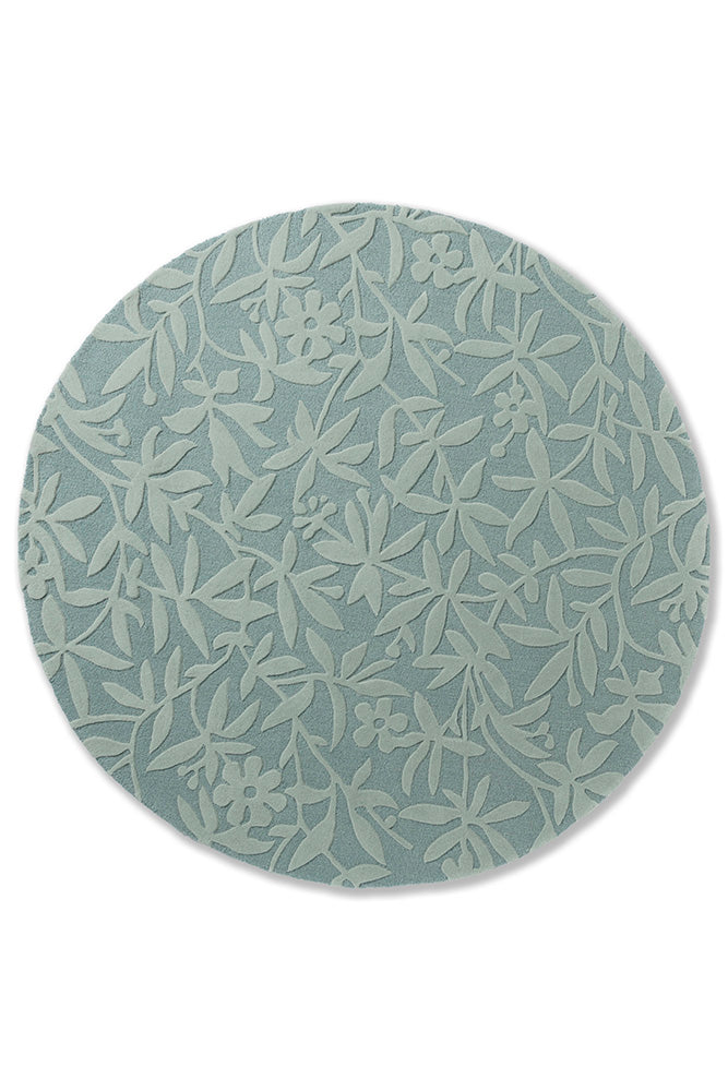 Laura Ashley Cleavers Duck Egg 080907 Round Rug