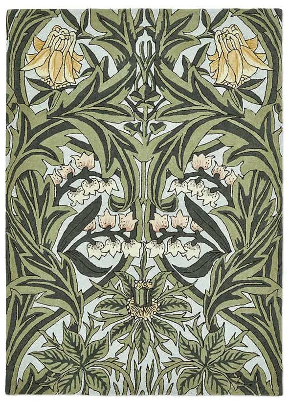 Morris & Co Bluebell Leafy Arbour Green 127607 Rug