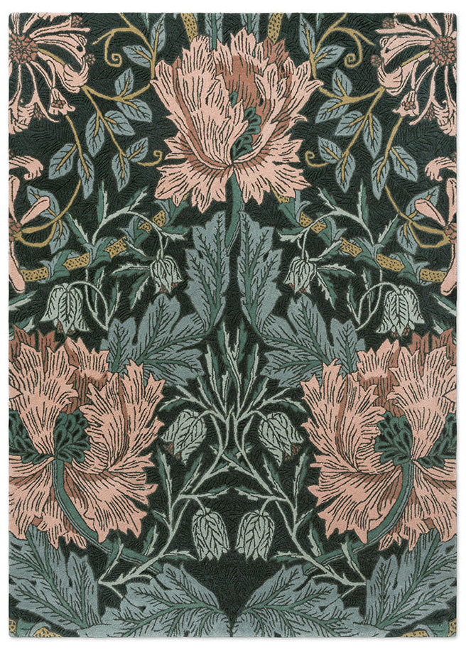 Morris & Co Honeysuckle & Tulip Teal 130407 Rug