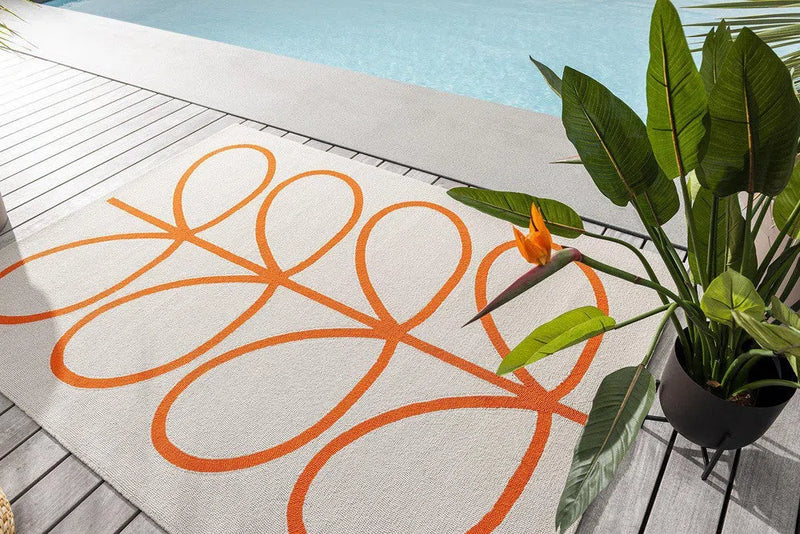 Orla Kiely Giant Linear Stem Persimmon Outdoor Rug 460703