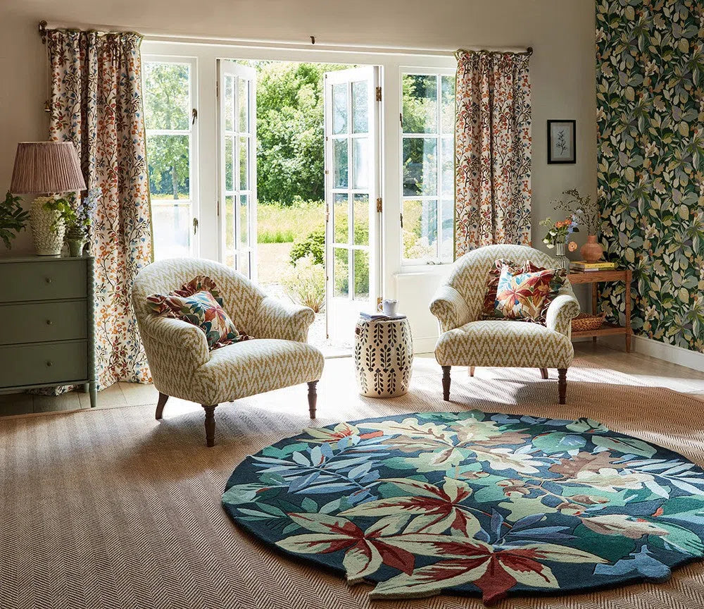 Sanderson Robin's Wood Forest Green Round 146508 Rug
