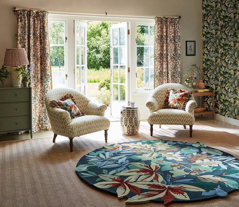 Sanderson Robin's Wood Forest Green Round 146508 Rug