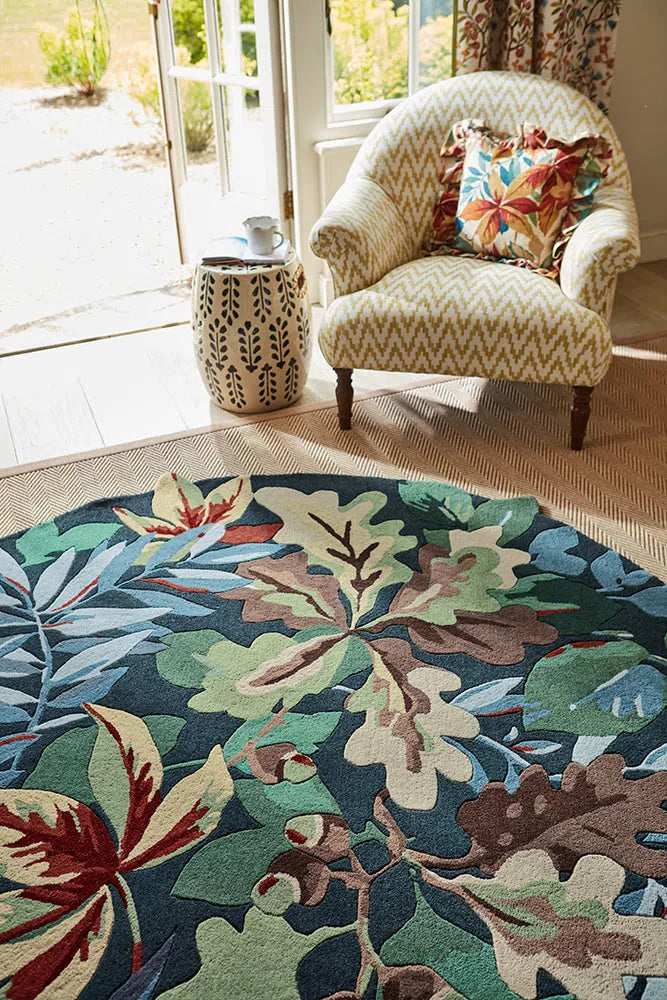 Sanderson Robin's Wood Forest Green Round 146508 Rug