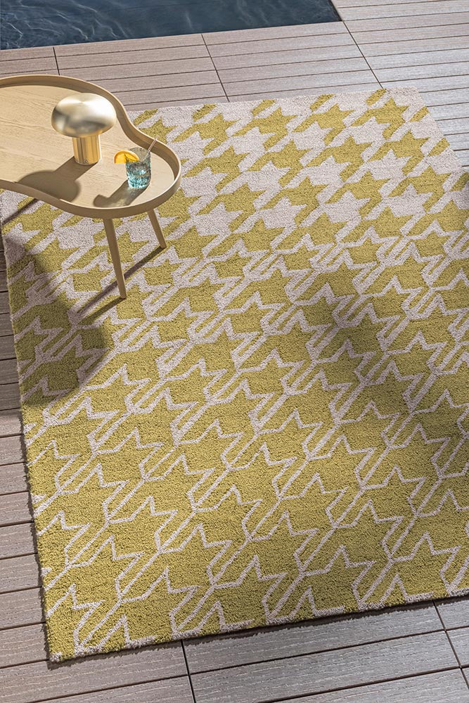 Ted Baker Houndstooth Mustard 455706 Outdoor Rug