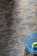 Ted Baker Houndstooth Washed Blue 455708 Outdoor Rug