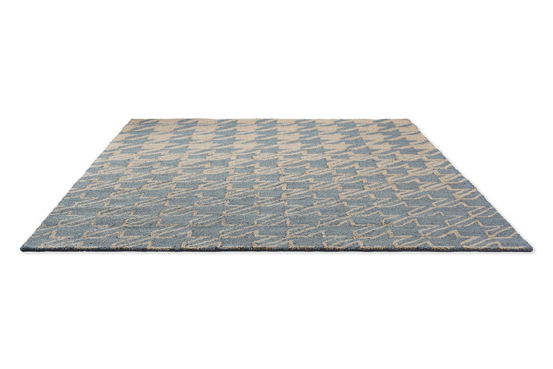 Ted Baker Houndstooth Washed Blue 455708 Outdoor Rug