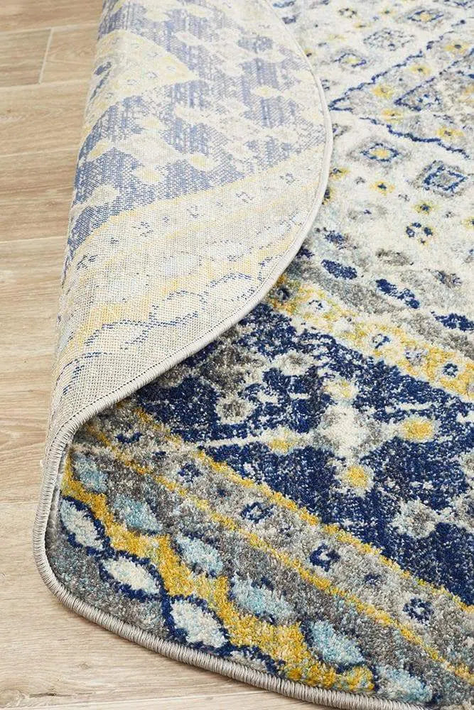 Babylon 203 Navy Round Rug