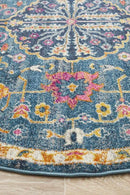 Babylon 209 Navy Round Rug