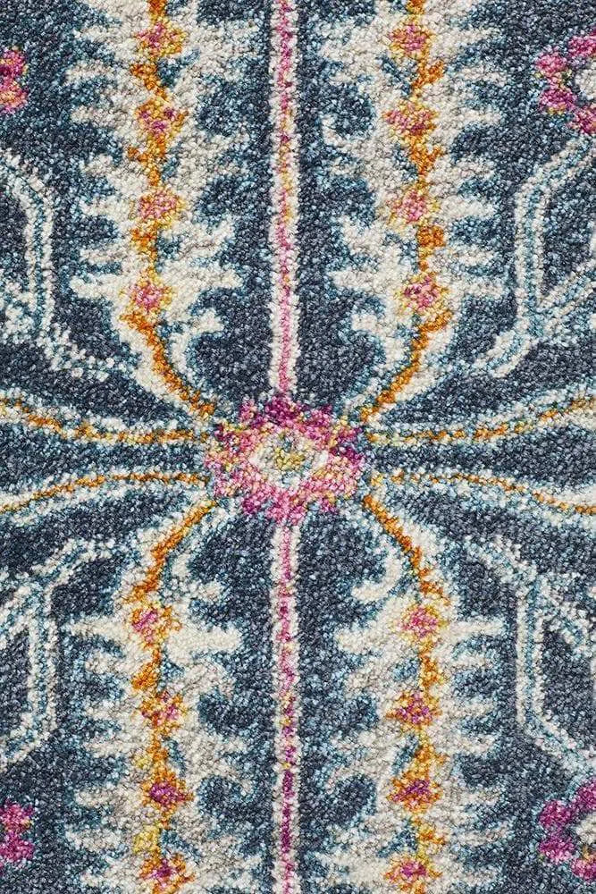 Babylon 209 Navy Round Rug